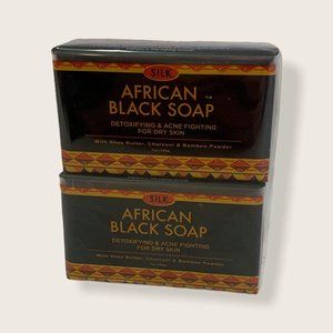 2 Silk African Black Soap Detoxifying Acne Fightin